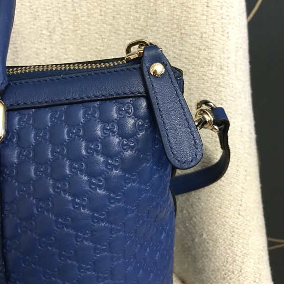 Authentic Gucci 2way tote bag blue leather - Picture 11 of 16